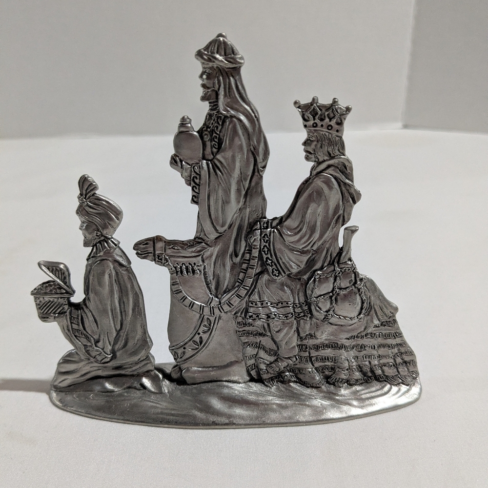 Etain Zinn Christmas 3 Wisemen & Camel Seagull Pewter 1999 Nativity #5026